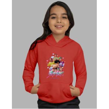 Imagem de Moletom Saja Boys Infantil Blusa De Frio K-pop Desenho, Vermelho, 10