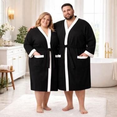 Imagem de Roupão XXG Plus Size Microfibra Banho Unissex Adulto - Girassol Enxova