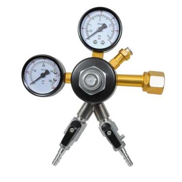 Imagem de Válvula Regulador Pressão Co2 Cerveja Chopeira Chopp 2 Vias - GoldBeer