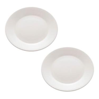 Imagem de 2 Pratos De Porcelana Branco Minimalista Casal Recém Casado - Lyor