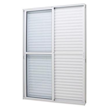 Imagem de Porta de Correr Veneziana Caribe 3 Folhas 215x150cm Branco - 1068-3374 - JAP