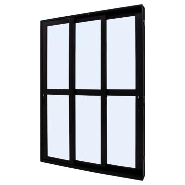 Imagem de Porta de Correr Perfecta 3 Folhas Liso 215x200cm Preto - 1078-5602 - JAP