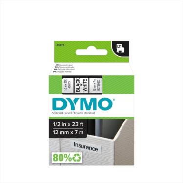 Imagem de Fita Poliéster D1 Dymo 12mm x 7m Rotulador Label Manager e RHINOPRO Preto/Branco 45013