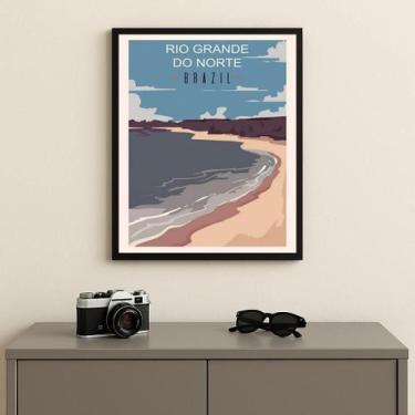 Imagem de Quadro Rio Grande Do Norte - Brasil 24X18Cm Mold Preta Vidro - Quadros