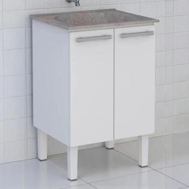 Imagem de Gabinete para Lavanderia em Aço com Tanque Surubim Branco - Casa H