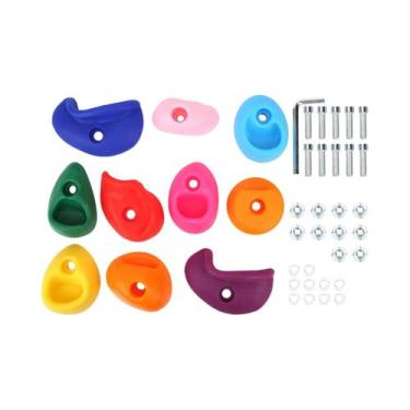 Imagem de Suportes De Escalada Em Rocha Multicoloridos Grandes, 10 Peças, Grips 