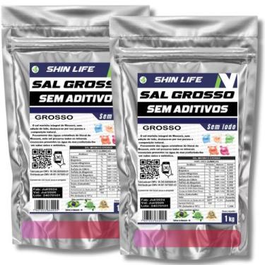 Imagem de Sal Marinho Integral Grosso Sem Iodo 2kg Sem Aditivos NL