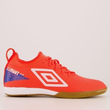 Imagem de Chuteira Umbro Adamant Club Futsal Coral e Branca-Masculino
