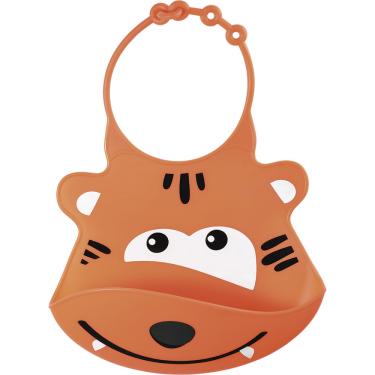 Imagem de Babador de Silicone Silybib Multikids Leão Laranja