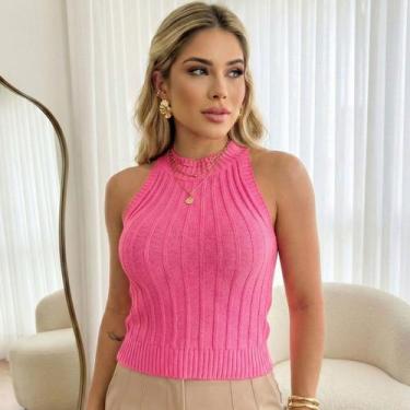 Imagem de Regata Tricot Modal Alto Relevo Cor:RosaTamanho:U - Vitrine Collection