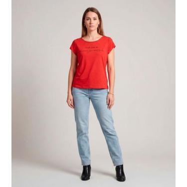 Imagem de Blusa Feminina Meia Malha Com Estampa Infinita Cor Vermelho, G, Vermel