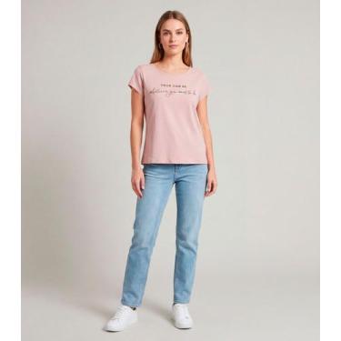 Imagem de Blusa Feminina Meia Malha Com Estampa Infinita Cor Rosa, M, Rosa