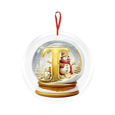 Imagem de Bola De Cristal Amarela De Acrílico Para Decoração De Árvore De Natal,