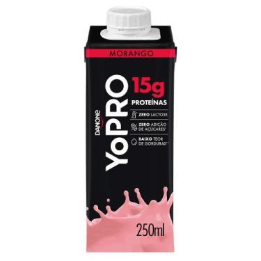 Imagem de Yopro Bebida Láctea com Morango Danone 15g de proteínas 250ml, Morango