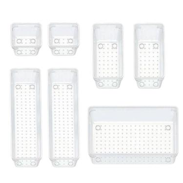 Imagem de Conjunto De Organizadores Em Acrílico Transparente - Praticidade E Elegância Para Gavetas, Bancadas E Prateleiras
