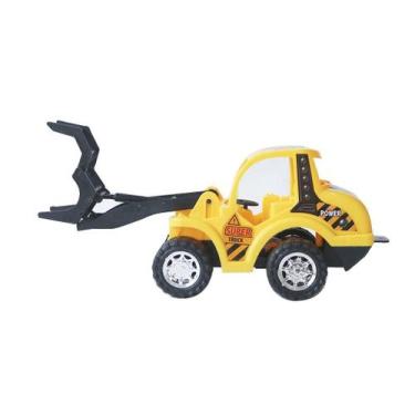 Imagem de Trator de fricção de plástico amarelo 10cm x 23cm - QUERO PRESENTEAR, 