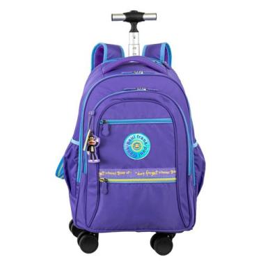 Imagem de Mochila Carrinho 4 Rodas Duplas Paul Frank Fun - Lilás, Roxo