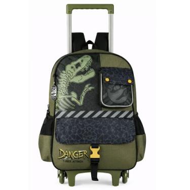 Imagem de Mochila Escolar Rodinhas Dinossauro Meninos T-Rex Clio Style