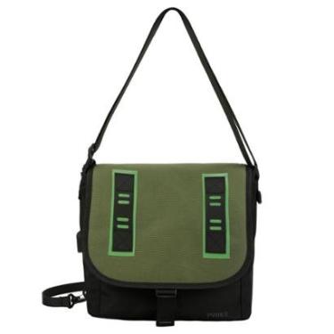 Imagem de Bolsa Carteiro Envoy Transversal Crossbag Antifurto Verde Militar - Posher-Unissex