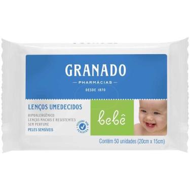 Imagem de Lenço Umedecido Granado Bebê Peles Sensíveis Hipoalergênico Sem Álcool