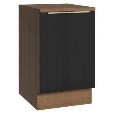 Imagem de Balcão de Cozinha 50 cm 1 Porta Rustic/Preto Lux Madesa