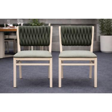 Imagem de Kit 2 cadeiras área externa corda náutica verde Milon Solare