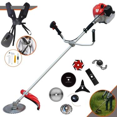 Imagem de Máquina de Cortar Grama Profissional À Gasolina Anmax CG520P 52cc 2,2HP de Potência 10.000rpm Roçadeira Completa Multifuncional Com 8 Opções de Cortes