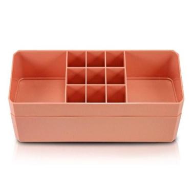 Imagem de Organizador De Maquiagem, Porta Jóias De 2 Andares Linha Loft Salmão -