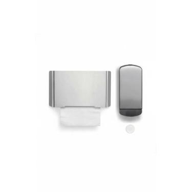 Imagem de Kit Luxo: Saboneteira e Toalheiro Inox Escovado Elegante - Congratulat