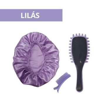 Imagem de Kit Onda Escova Onda, Touca De Cetim e Clip Separador de Mechas Fitage