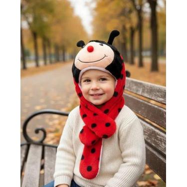 Imagem de Touca Gorro Infantil Pelúcia Com Cachecol E Apoio Para Mãos - NoBrand,