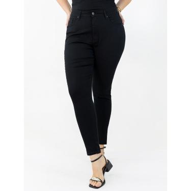 Imagem de Calça Feminina Cigarrete Sarja Black Cetim Plus Size Alta Anticorpus-Feminino