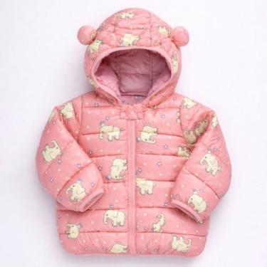 Imagem de Jaqueta Puffer Quentinha para Inverno Veste Bebês Até 3 anos Cor:elefa