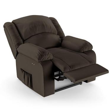 Imagem de Poltrona Do Papai Reclinável Pietra Power Touch Massagem Fh9 Pu Marrom - Mpozenato