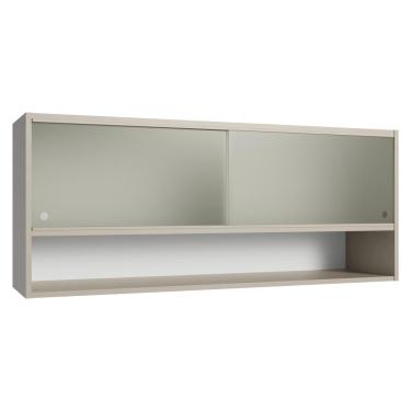 Imagem de Armário Aéreo 2 Portas  Correr  Vidro Pontilhado e 1 Nicho  Nice Madesa