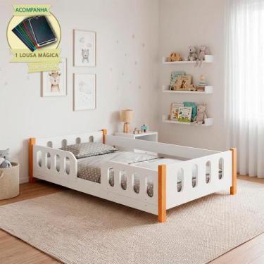 Imagem de Minicama Infantil Montessoriana Melissa Branca com Lousa Mágica  Diver