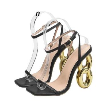Imagem de Sandálias Femininas Sensuais Com Tira No Tornozelo E Fivela, Salto Vaz