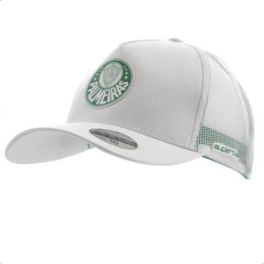 Imagem de Boné Supercap Palmeiras Trucker Silk Branco - Unissex-Masculino