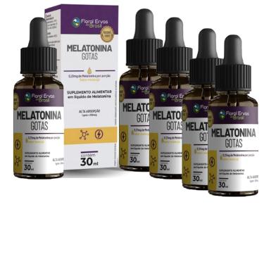 Imagem de Kit 5x Melatonina + Absorção 0,21mcg Maracujá 5x30ml Floral-Unissex