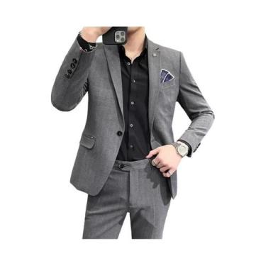 Imagem de Terno De Luxo Masculino De Duas Peças Para Noivo, Traje Casual De Negó