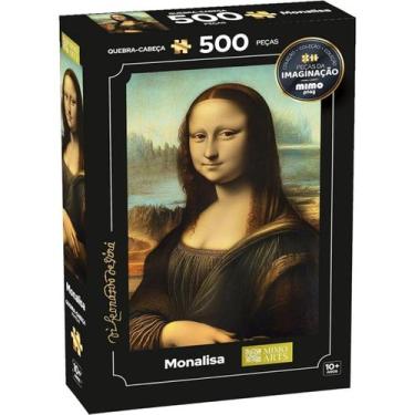 Imagem de Quebra Cabeça Monalisa Obra Arte Leonardo Da Vinci 500 Peças - Mimo