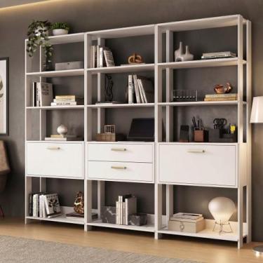 Imagem de Estante de Escritório Modulada 2 Portas 2 Gavetas 219cm Texas Multimóv