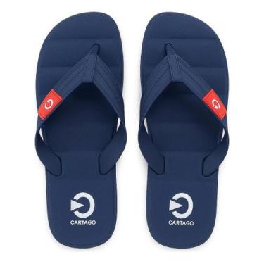 Imagem de Chinelo Masculino Cartago Classico Macio Aspen 12516, 42, Branco azul