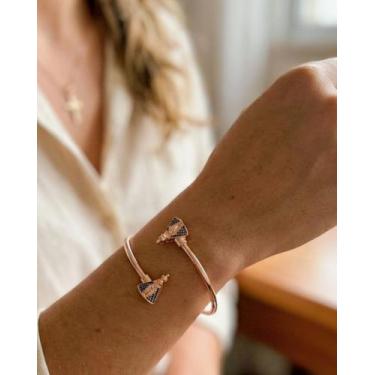 Imagem de Bracelete Nossa Senhora Aparecida e Cruz Bella Falcão, Dourado