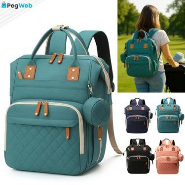 Imagem de Mochila Maternidade Bolsa Bebê Grande Multifuncional Baby Passeio Impe