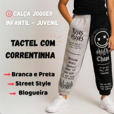 Imagem de Calça Jogger Infantil e Juvenil Carinha Fogo Tactel com Correntinha Br