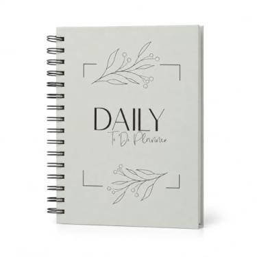 Imagem de Paper 'n Such Agenda diária sem data - Material escolar e de escritório - Organize tarefas e aumente a produtividade - Diário de trabalho - Caderno verde espiral