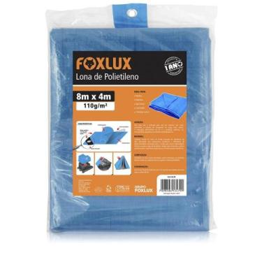 Imagem de Lona Carreteiro Azul 8x4m 150 micras 110g/m2 com Ilhoses Metálicos - F