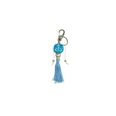 Imagem de Chaveiro Oxóssi Azul Ofá em Murano 16 Cm - Lua Mistica