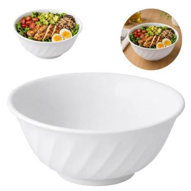 Imagem de Tigela de Salada Melamina 1,5L Pote Branco 1500ml - Fx